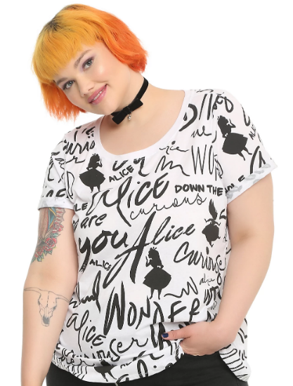 alice in wonderland plus size shirt